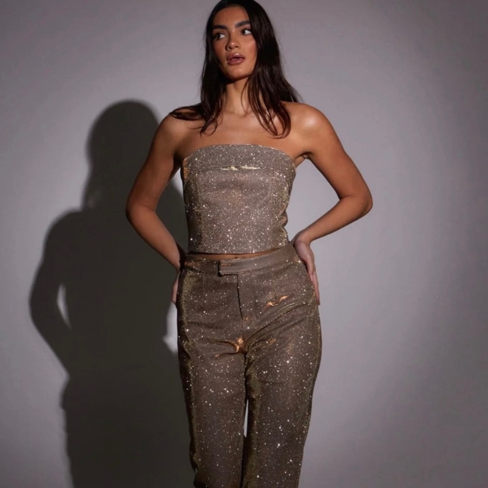 SLA The Label Bronze Trousers and Bronze Aries Top